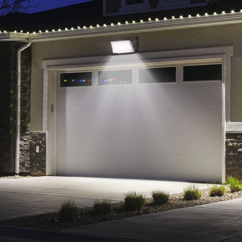 Gray LED Hardwired Dusk to Dawn Outdoor Security Lights Set