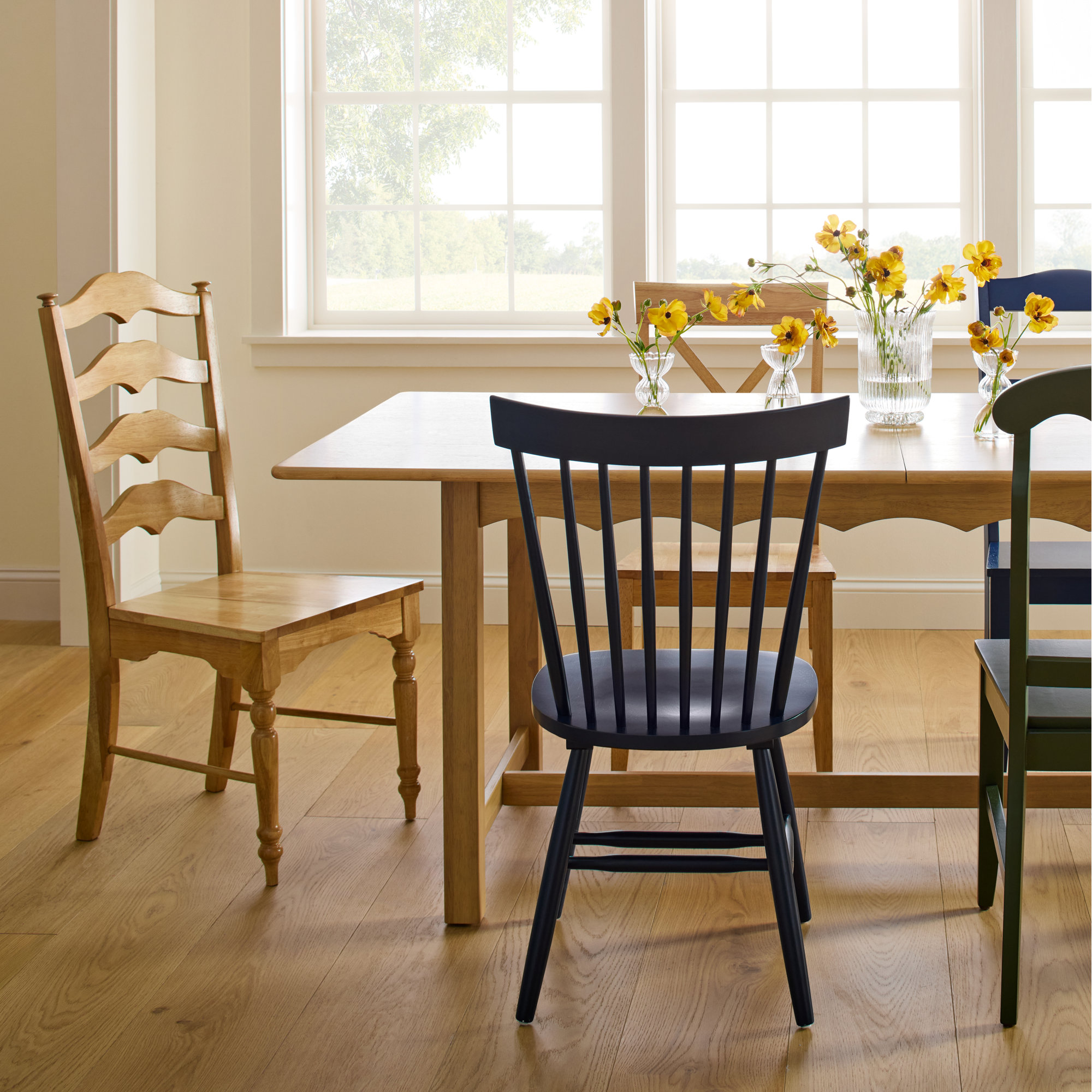 Tavin Ladder Back Side Chair, Light Oak