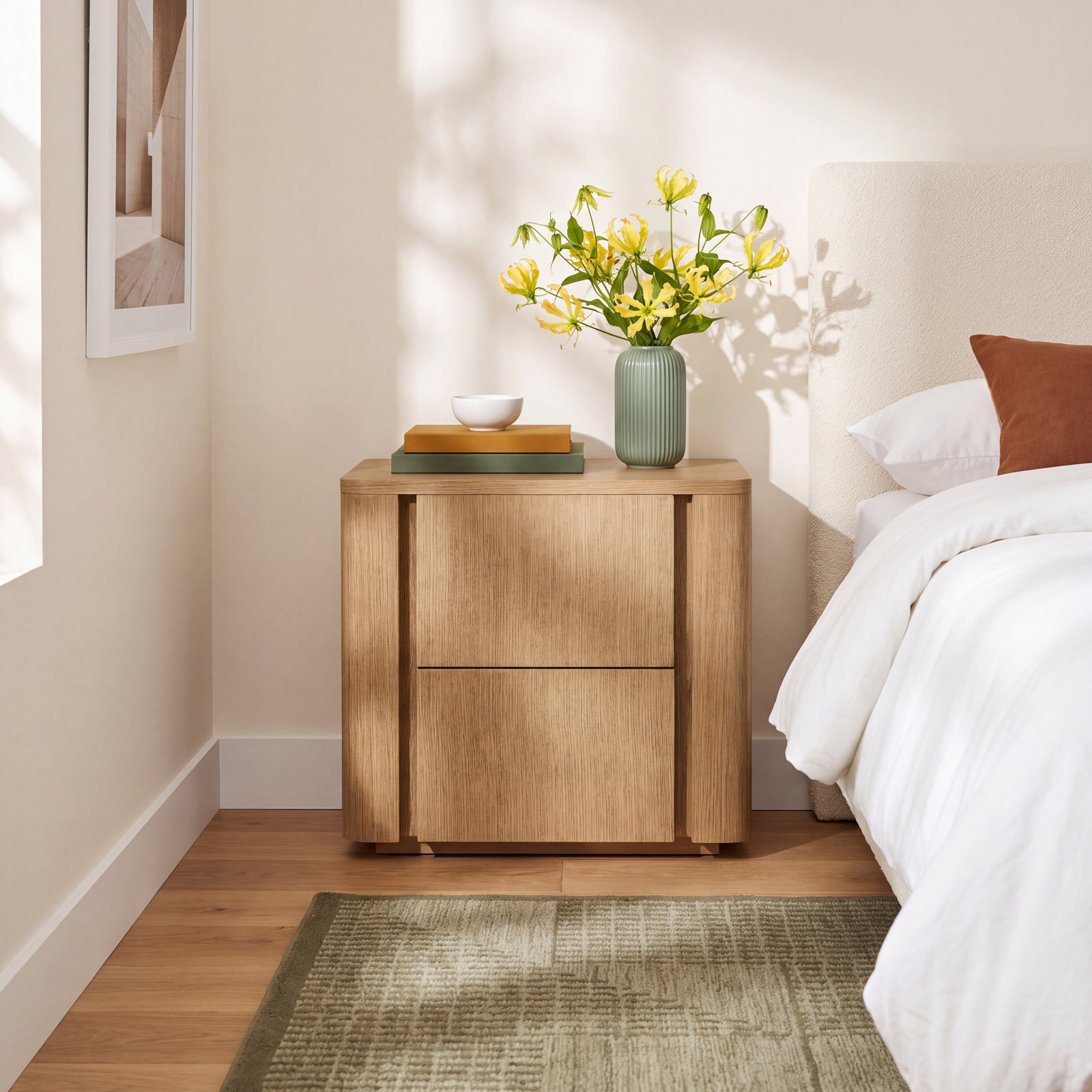 2 - Drawer Nightstand, Natural