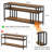 65" Farmhouse TV Stand for TVs up to 75", Entertainment Center with Open Shelves & Metal Frame-2076480228