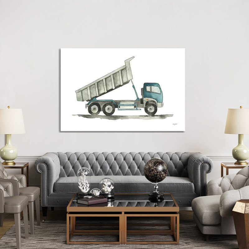 Dump Truck - Impression sur toile tendue, H 8 po x l 12 po x P 0,75 po