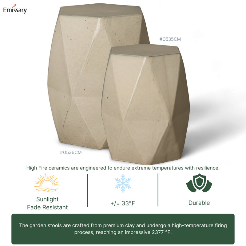 Ibtihal Garden Stool, Cream