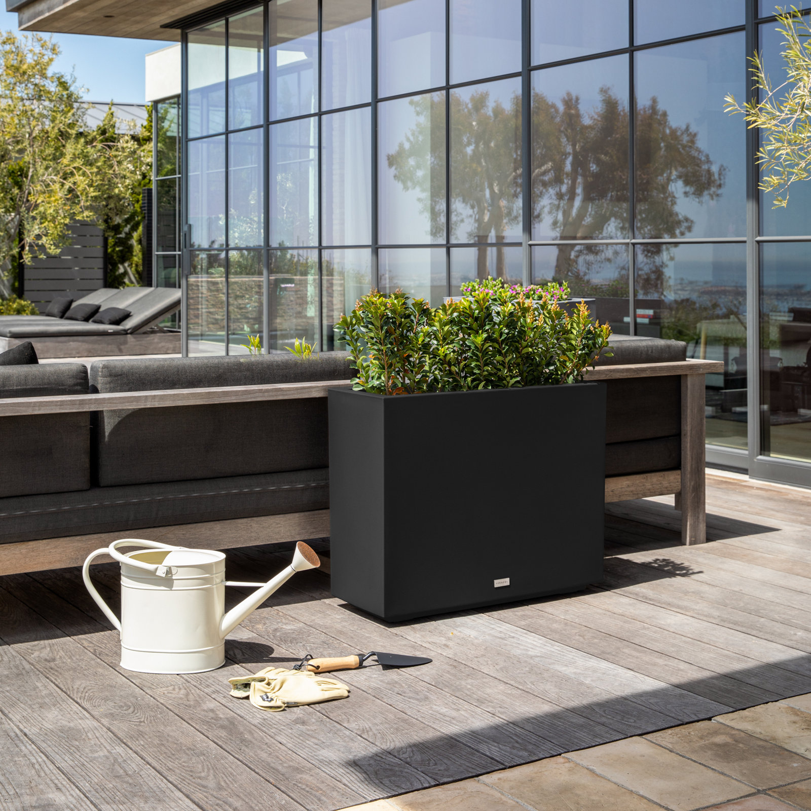 Block Series 38" Planter Box, Black, 24.25” H x 30” W x 12” D