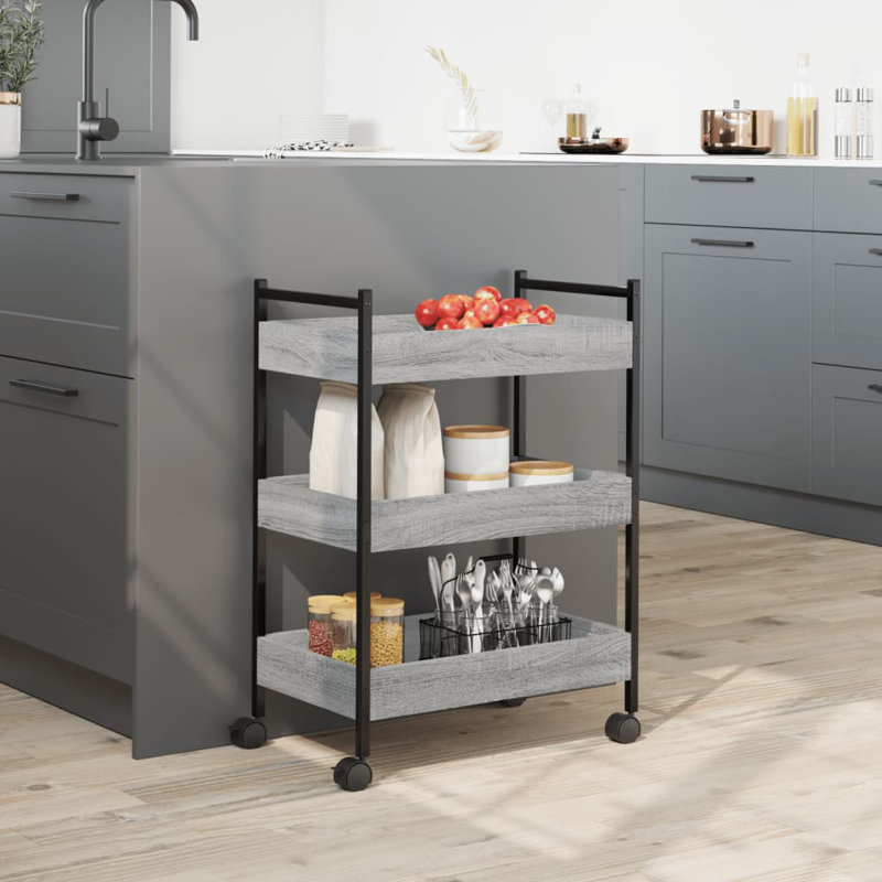 Watsonville Metal Bar Cart, Grey Sonoma