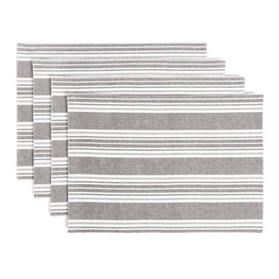 Over&Back Woven Striped Placemats, Set of 4