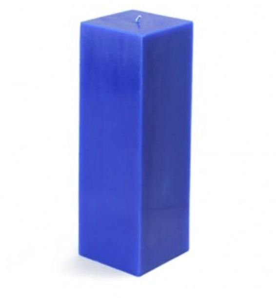 Square Pillar Candle, Blue, 9" H x 3" W x 3" D, Set of 12