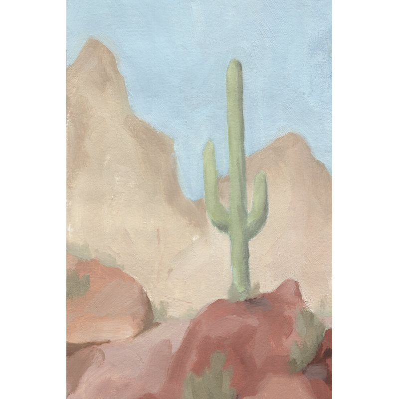 Sunny Saguaro III by Jacob Green - Wrapped Canvas Painting, 46cm H x 30cm W x 3.8cm D