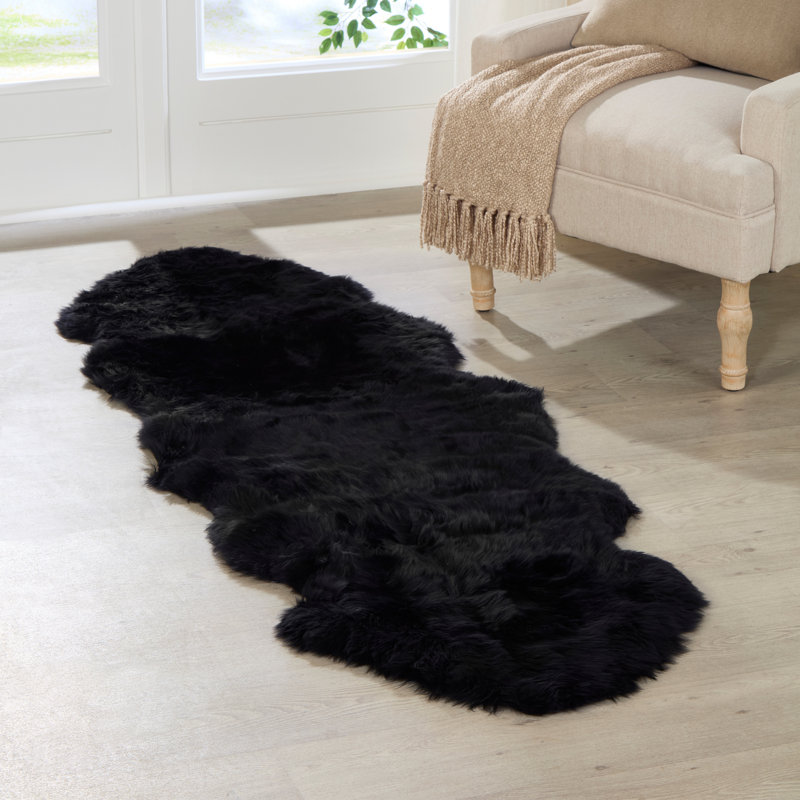 Olsson Solid Colour Sheepskin Area Rug, Novelty 60 x 240cm