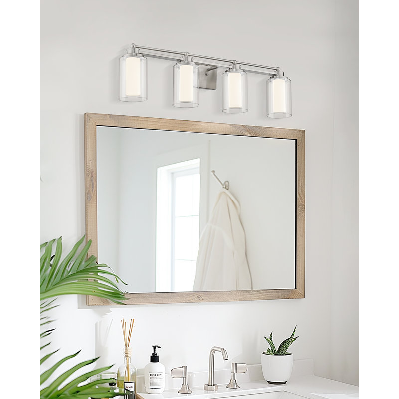 Éclairage pour meuble-lavabo moderne à 3 lumières DEL à intensité variable, 5 couleurs de température réglable, or brossé
