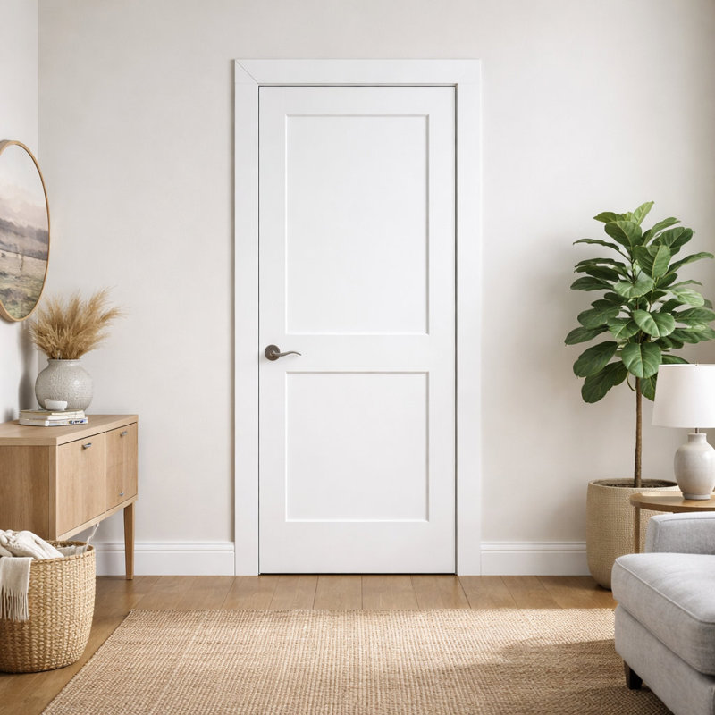 Dalle de porte intérieure en bois massif apprêté 2 panneaux Shaker, 36" x 96", Oui