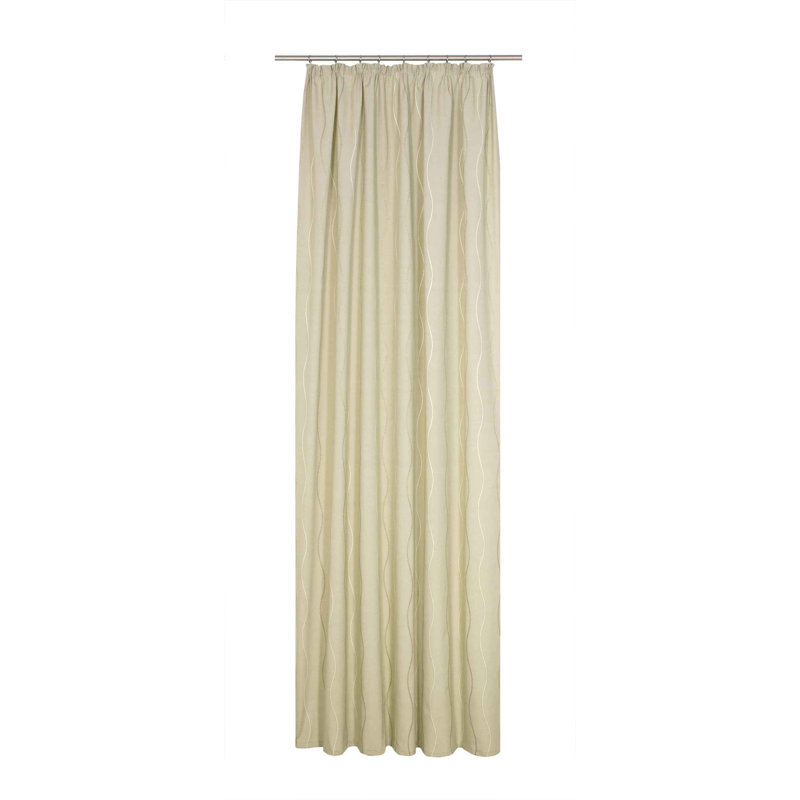 Pedersen Pencil Pleat, Single Curtain, opaque, 132cm Width x 255cm Drop, Beige
