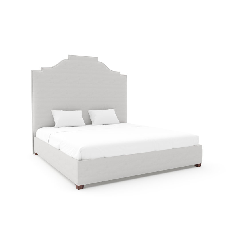 Nina Bed With 11" Rails, Posh Life Performance Velvet Dove, Espresso, King