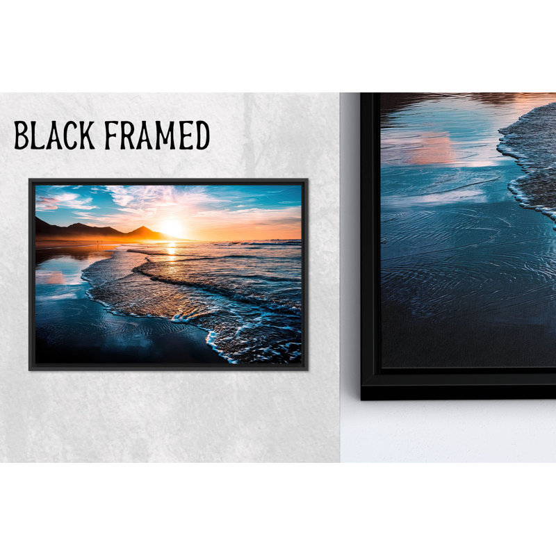 «Coastal Sunset», art mural sur toile de mer, paysage noir 1P, 63,1 po de hauteur x 114,2 po de largeur