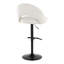Tabouret ajustable avec pivot en métal et tissu crème avec repose-pieds rond en T - ensemble de 2-1235547280-1235547283