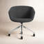 Chaise de bureau en velours-55676251