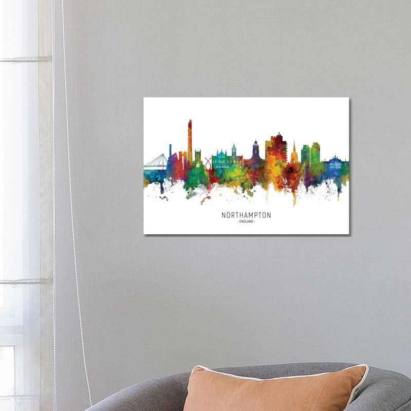 Northampton England Skyline by Michael Tompsett - Wrapped Canvas Painting, 66.04 cm H x 45.72 cm W x 1.91 cm D