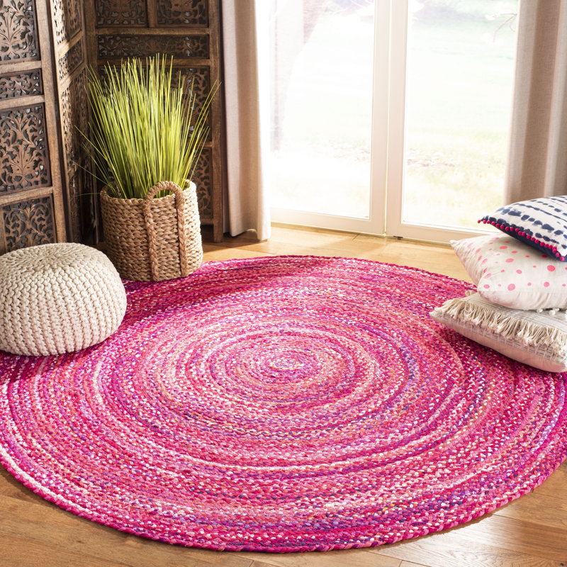 Boerner Hand Woven Cotton Rug, Round 4'