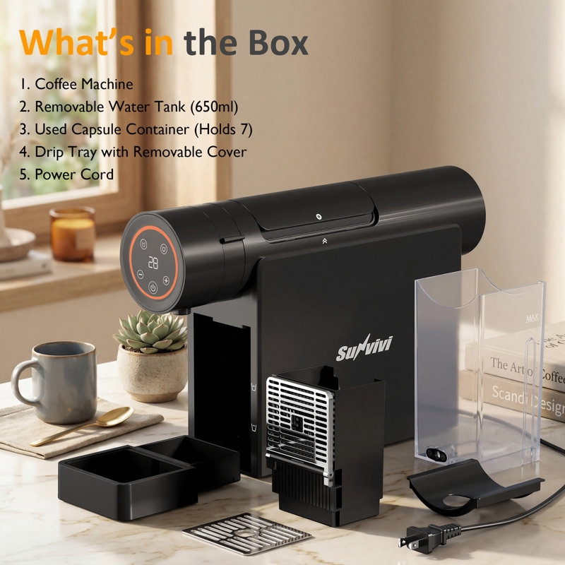Cafetière à dosette 22OZ, machine à expresso compacte