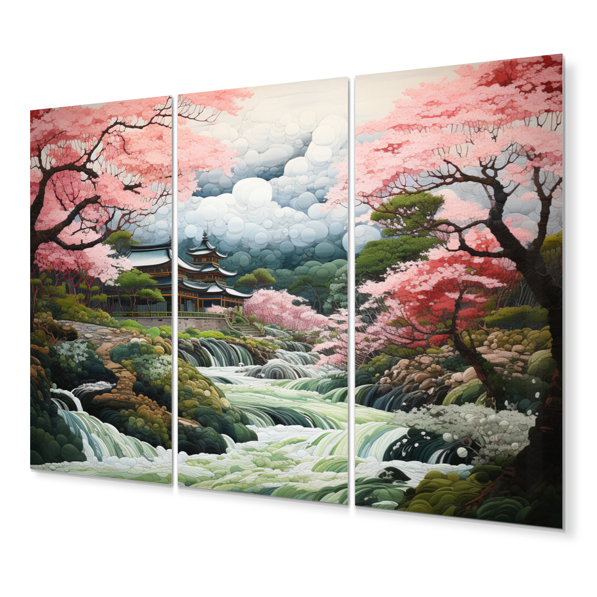 DesignArt Asian Art Zen Garden III - Asian Metal Wall Art Set | Wayfair