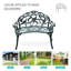 Banc en fonte d'aluminium avec décor floral rose pour le jardin