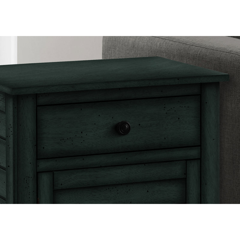 Table de chevet antique en placage bleu