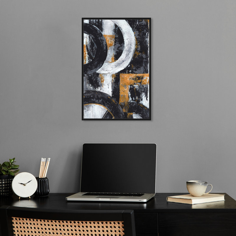«Texture Symphony Part II Masculine Man Cave» par Notoriart, Cadre noir, H 31 po x l 21 po