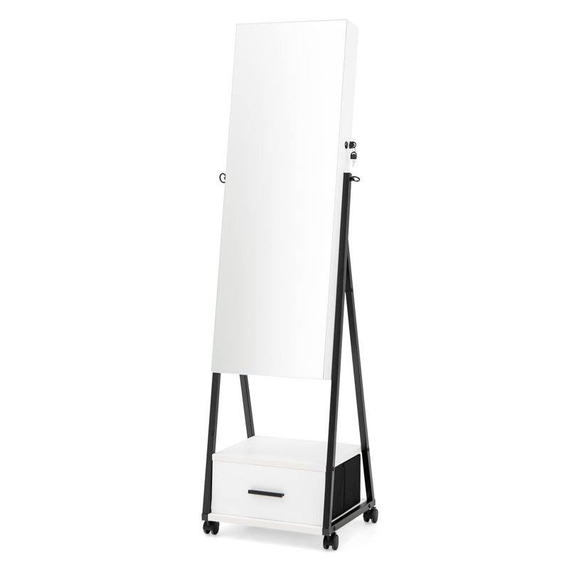 Jahnee Wall Jewelry Armoire, White