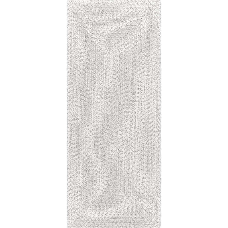 Luchezar Handmade Braided Ivory Indoor/Outdoor Rug, Runner 2'6" x 10'