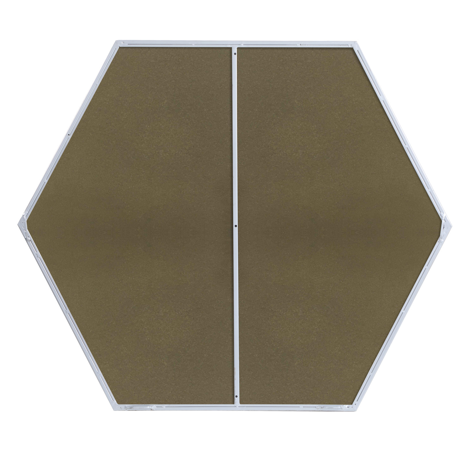 Sabine Metal Hexagon Wall Mirror, 32" H x 38" W, Silver