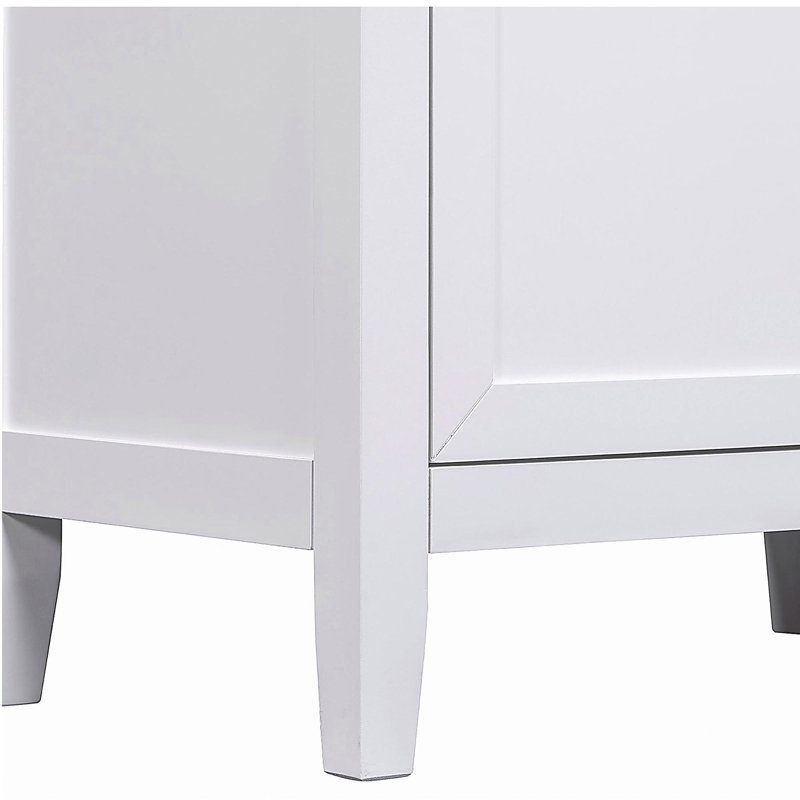 Meuble-lavabo de 30 po sans lavabo, base d'armoire seulement, armoire de salle de bain avec tiroirs, structure solide et panneau de fibres à densité moyenne, blanc