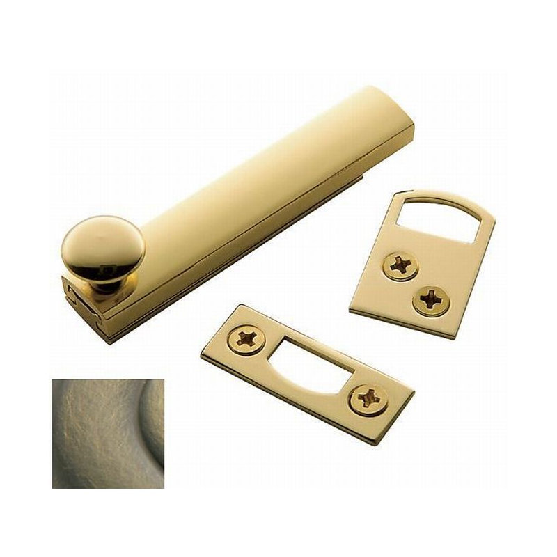 Surface Bolt, 0.7" H x 3" W x 0.5" D, Antique Brass