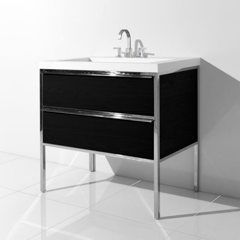 Ensemble de meuble-lavabo simple 30 po Mikita, Argent