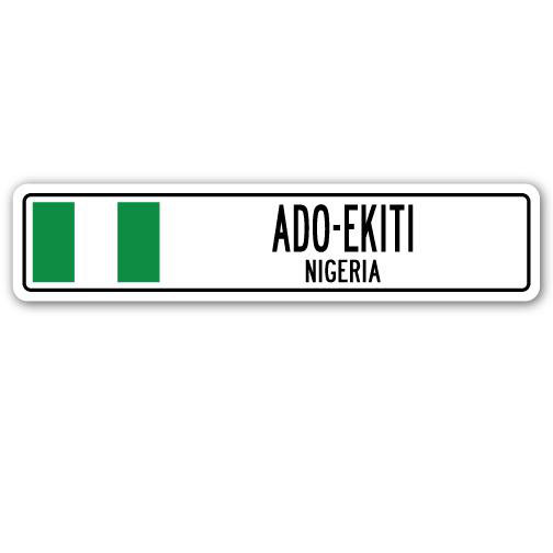 Plaque de rue en aluminium Bracken Ado-Ekiti, H 4 po x l 18 po x P 1 po