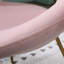 Splendide fauteuil rembourré en velours rose avec structure dorée confortable et robuste-1723051521