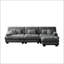 Luxury Modular Sectional Sofa Couch, Oversized L Shaped Cloud Couch For Living Room, Deep Seat With Convertible Ottoman, Chenille Grey