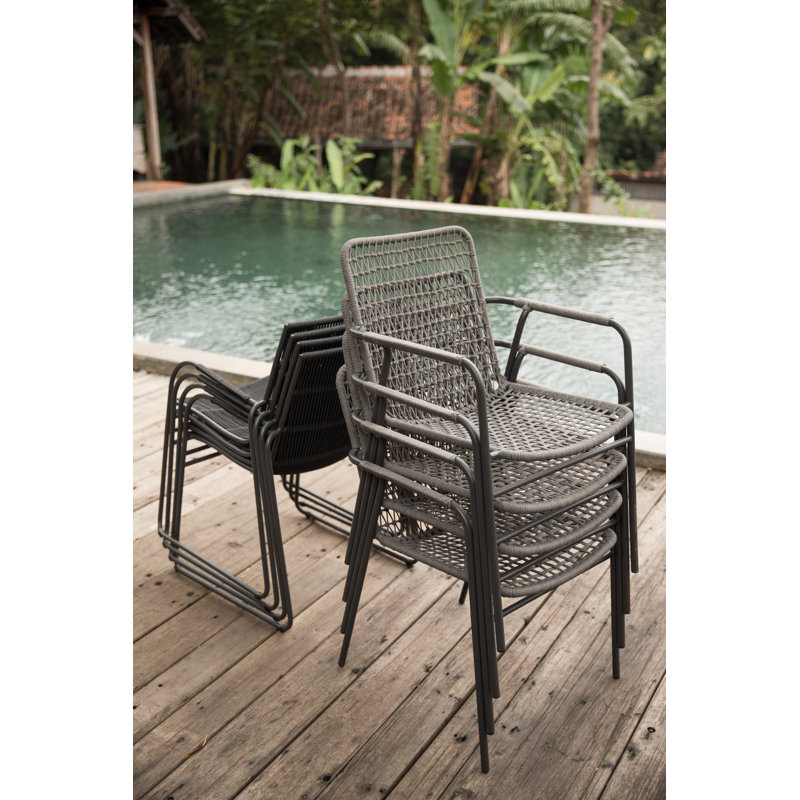 Milos Stackable Dining Chair + Smoke Cushion