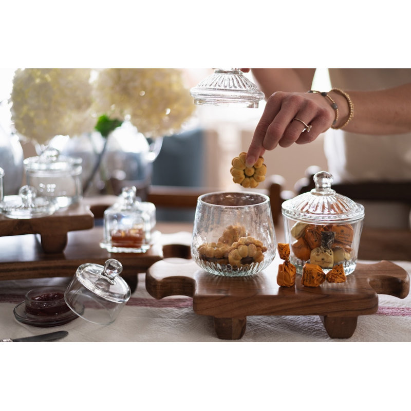 Normandy Wood Riser Footed Tray, Small