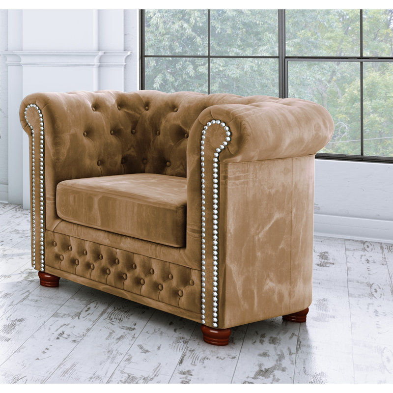  Chesterfield Armchair, Beige