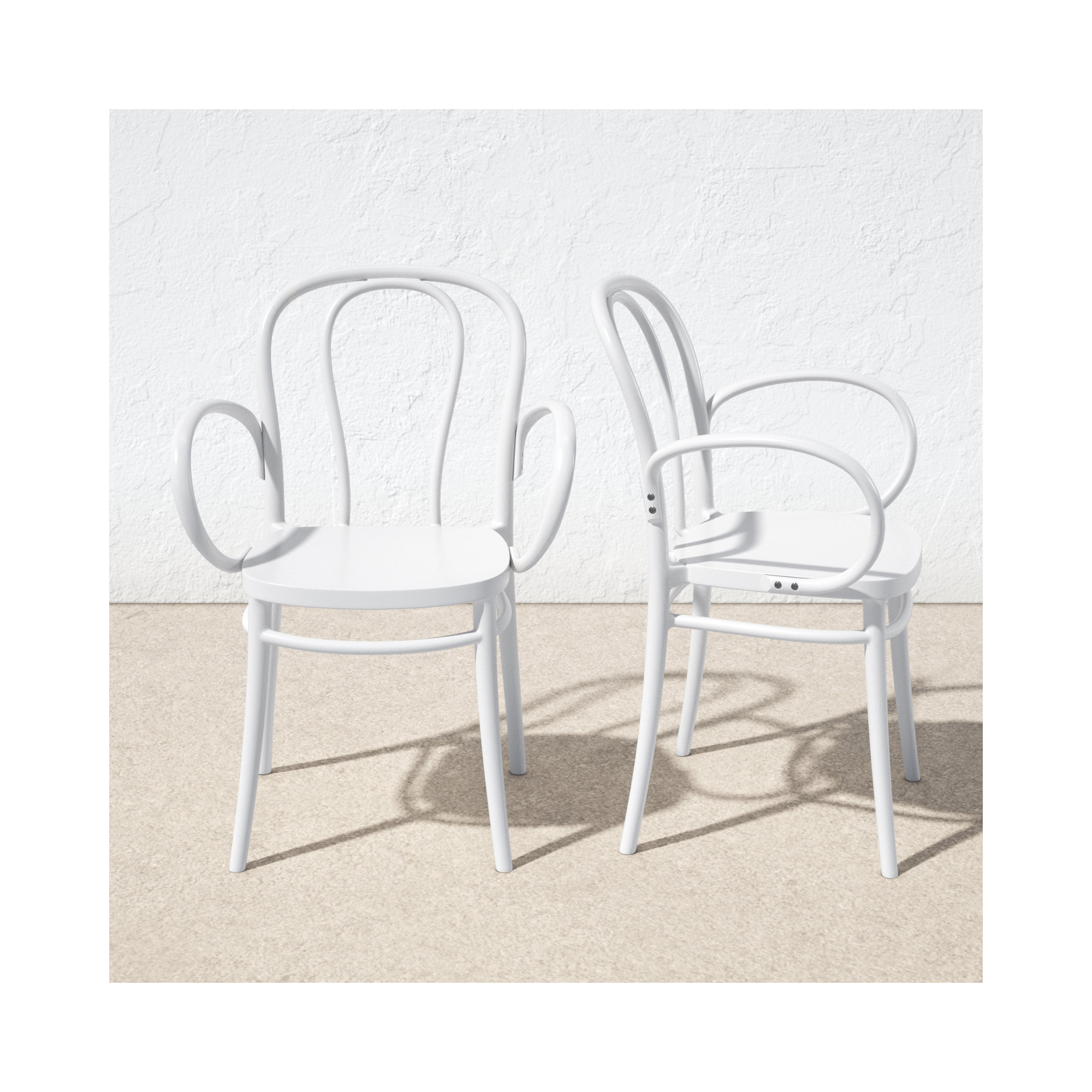 Farrah Stacking Patio Dining Armchair, White