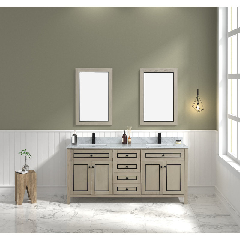 Ensemble de meuble-lavabo double 72 po Erskin, Blanc