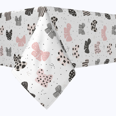 Square Tablecloth, 100% Cotton, 52X52", Patterned Bows