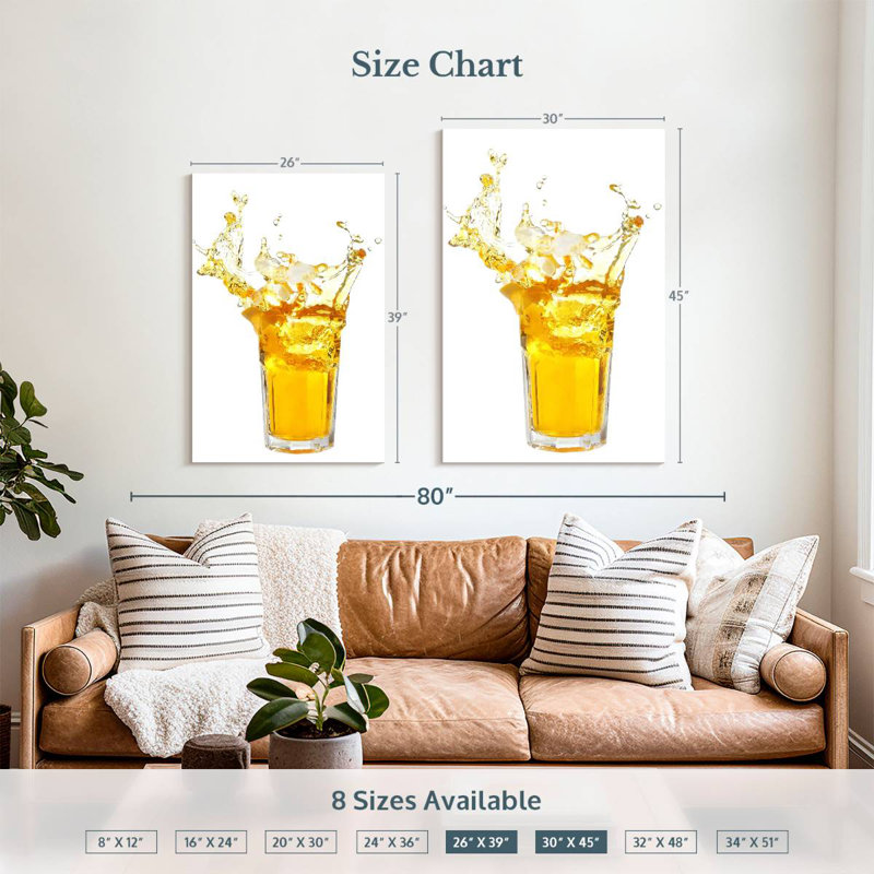Yarlin Lemon Tea Splash, H 39 po x l 26 po