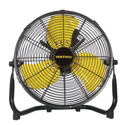 Ventilateur de sol robuste à haute vélocité de 12 pouces 1800 pi³ / min avec 3 vitesses puissantes, ventilateur en métal portatif, ventilateur de magasin à bascule inclinable à 180 ° pour usage commercial, résidentiel, de gymnastique, à usage domestique - répertorié ETL, noir