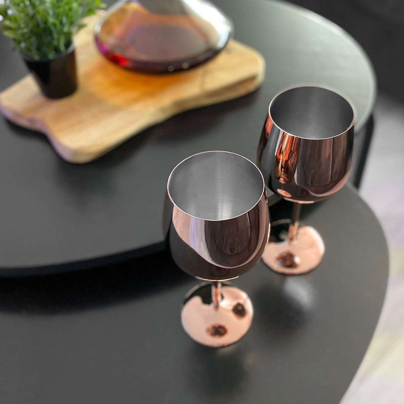 400ml Stainless Steel White Wine Glass Set, Rosa