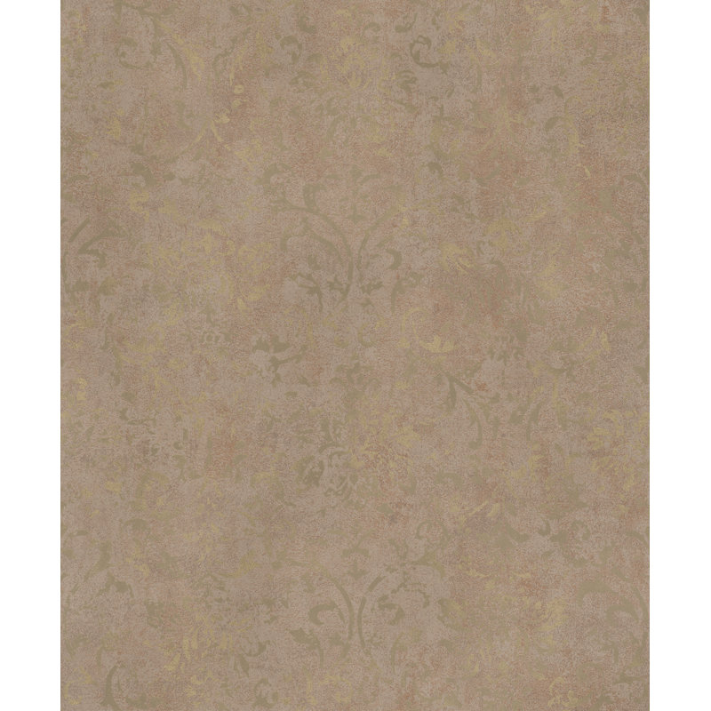 Kavalier Mottled Damask 10.05M X 53Cm Metallic Elements Wallpaper Roll, Gold