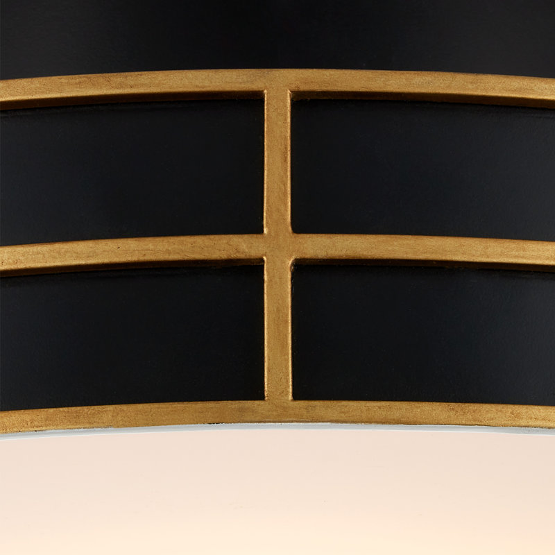 Fielding 1 - Light LED Flush Mount, Satin Black/Contemporary Gold