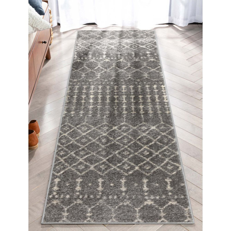  Tapis gris Mystic Colette, Tapis de couloir 2 pi x 7 pi 3 po