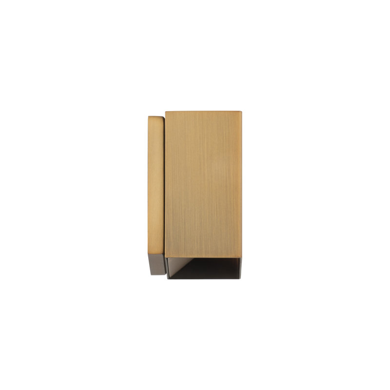 1 - Light LED Flush Mounted Sconce, Aged Brass, 3500K