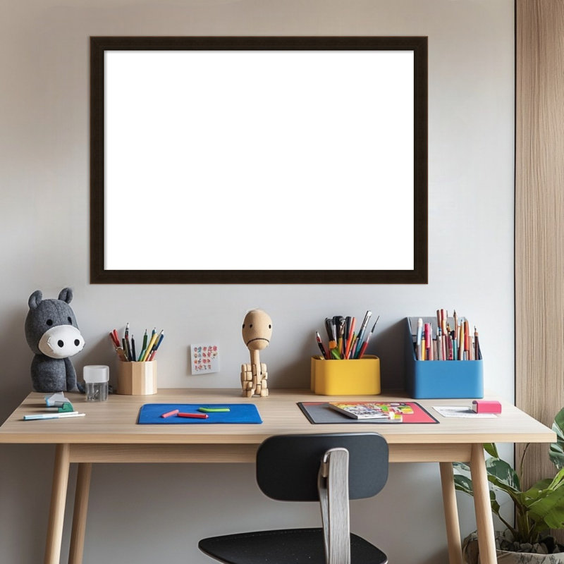 Organisateur de tableau magnétique effaçable à sec brun espresso, 22" H x 30" W