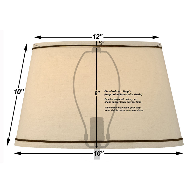 Abat-jour cloche en lin beige clair H 9,5 po x l 16 po